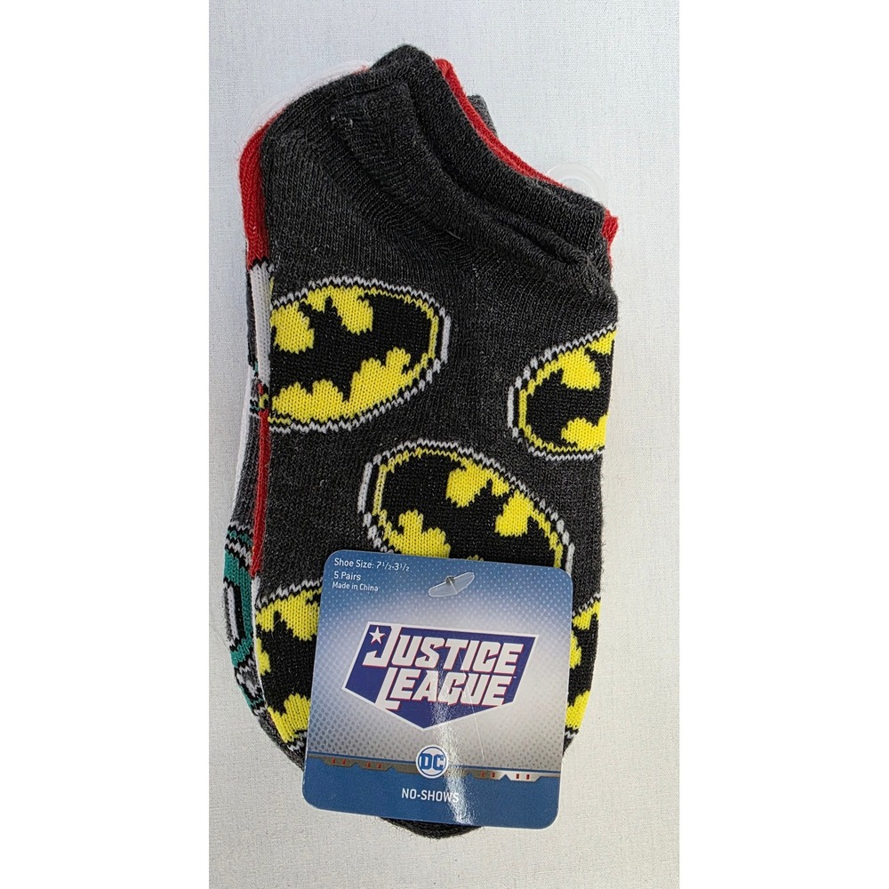 DC Comics Justice League Kids No-Show Socks 5 Pair NWT